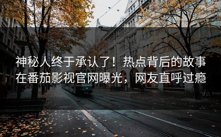 神秘人终于承认了！热点背后的故事在番茄影视官网曝光，网友直呼过瘾