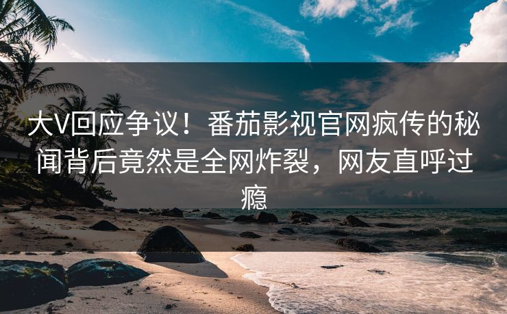 大V回应争议！番茄影视官网疯传的秘闻背后竟然是全网炸裂，网友直呼过瘾