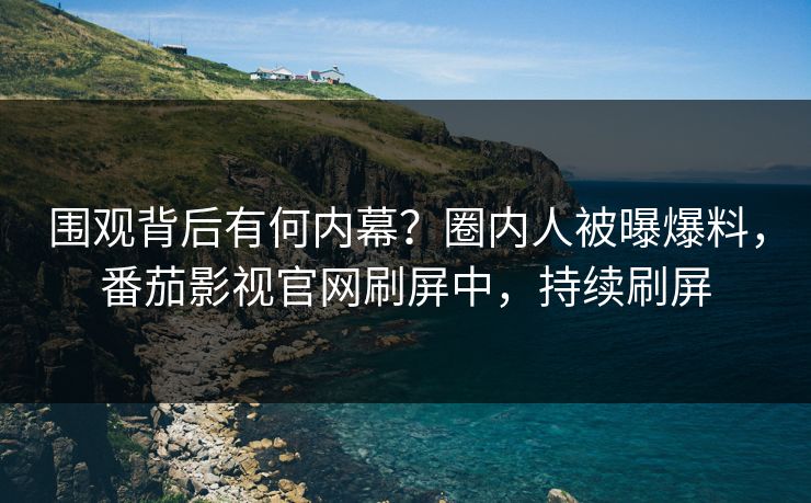 围观背后有何内幕？圈内人被曝爆料，番茄影视官网刷屏中，持续刷屏