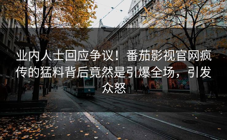 业内人士回应争议！番茄影视官网疯传的猛料背后竟然是引爆全场，引发众怒