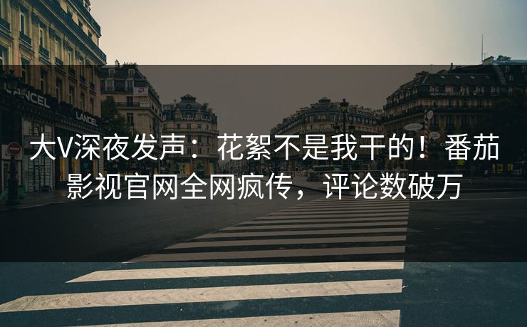 大V深夜发声：花絮不是我干的！番茄影视官网全网疯传，评论数破万