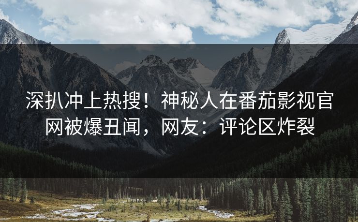 深扒冲上热搜！神秘人在番茄影视官网被爆丑闻，网友：评论区炸裂